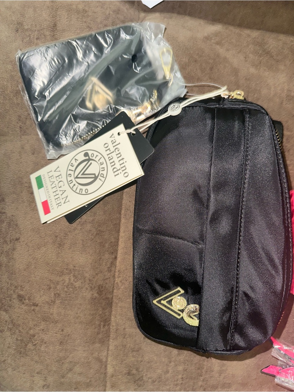 Valentino Orlandi Black Vegan Leather belt bag